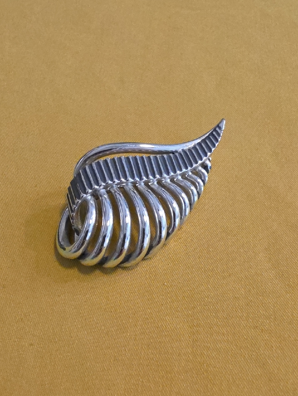 Vintage Marcel Boucher Brooch - Marked Marboux 825 - Silver Tone Leaf Design